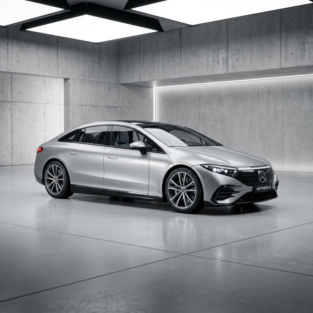 Car-share model luxury sedan parked